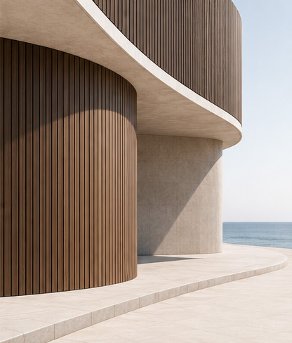 Modern architectural curves with Resysta cladding